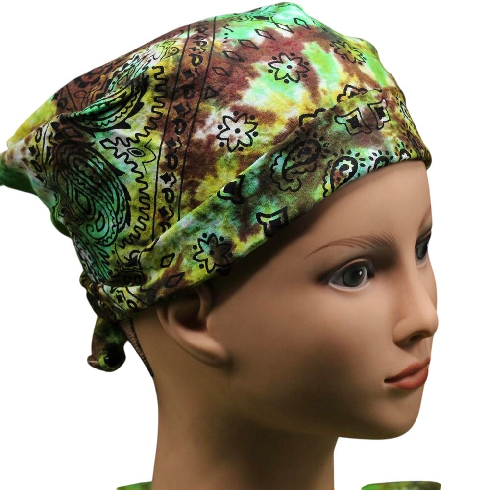 Bandana Head Wrap One Size Handmade Tie Dye Marble Paisley Hippie Brand New NWT